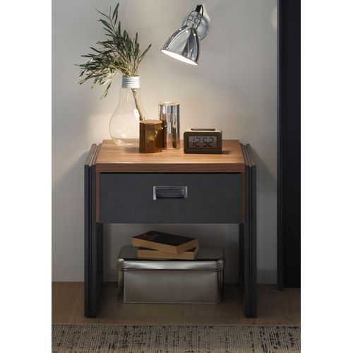 Nachttisch HOME AFFAIRE, grau (braun, schieferfarben), Tische, Breite 55 cm, in angesagtem Industrial Look