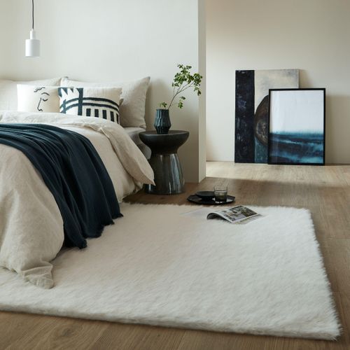 Hochflor-Teppich FLAIR RUGS "Alpine Faux Fur" Teppiche Gr. B: 160cm, 35mm, L: 230cm, weiß waschbarer Kunstpelzteppich