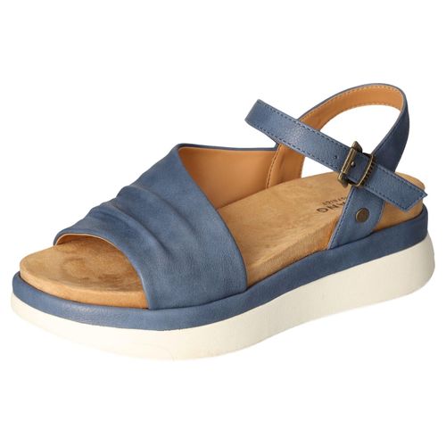 Sandale MUSTANG SHOES Gr. 39, blau Damen Schuhe Sommerschuh, Sandalette, Riemchensandale in Weite G (=weit)