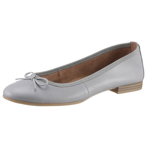 Ballerina TAMARIS Gr. 37 (4,5), blau (hellblau) Damen Schuhe Flats, Slipper, Businessschuh mit dekorativer Schleife