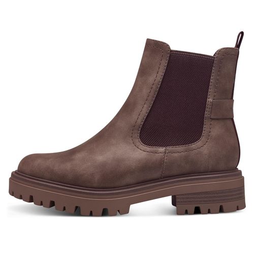 Chelseaboots TAMARIS Gr. 39, braun Damen Schuhe Blockabsatz, Stiefelette, Boots mit Textilband an der Ferse Bestseller