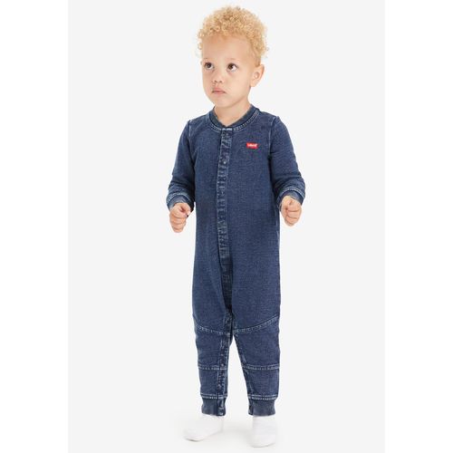 Overall LEVI'S KIDS, Jungen, Gr. 3M (62), N-Gr, blau (out of the blau), Obermaterial: 74% Baumwolle, 26% Polyester, used, casual, Rundhals, Langarm elastischer Bund, Overalls