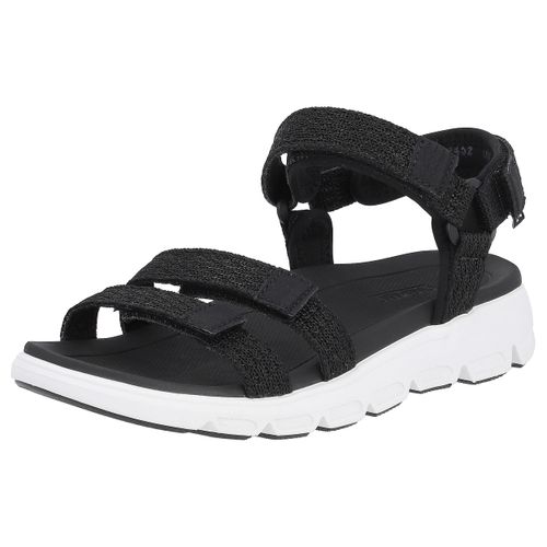 Sandale RIEKER EVOLUTION Gr. 40, schwarz Damen Schuhe Sommerschuh, Sandalette, Keilabsatz, mit Klettverschlüssen, waschbar