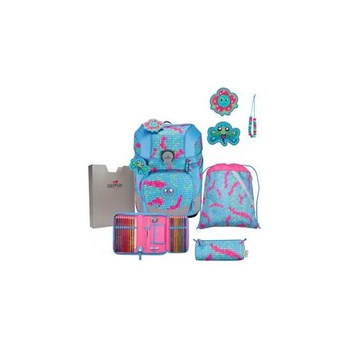 DerDieDas ErgoFlex Tiny Schulrucksack 5-teiliges Set Happy Pixel