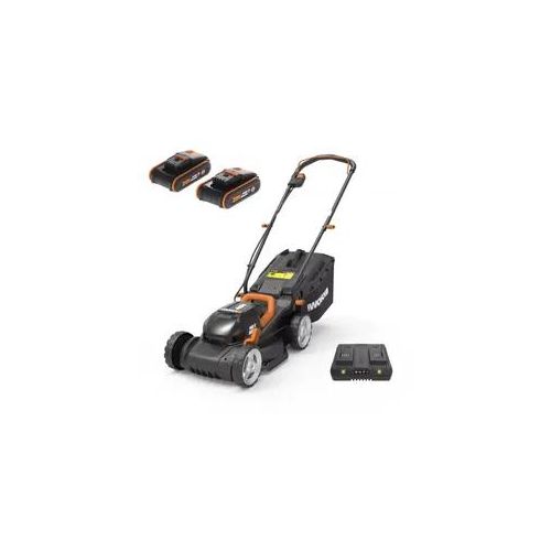 Worx WG779E - Akku Rasenmäher - 2x20V/2,5Ah - 34 cm Schnittbreite