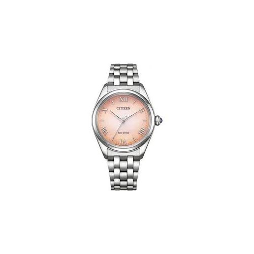 Solaruhr CITIZEN Armbanduhren silberfarben-rosa Damen Armbanduhr, Damenuhr, Edelstahlarmband, analog