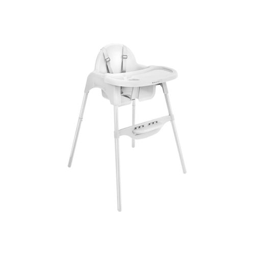 Kikkaboo Hochstuhl 2 in 1 Jammy, Kinderstuhl, Fußstütze, Gurt, Bechervertiefung weiß