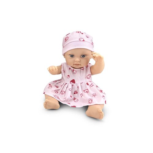 Moni Kinderpuppe Bear und Baby 30 cm Kuscheltier, Schnuller, beweglicher Körper blau rosa