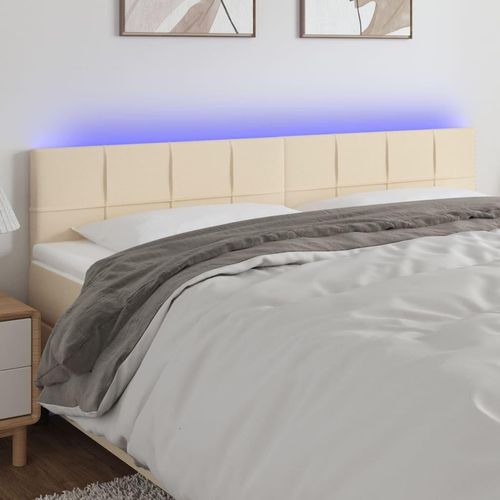 LED Kopfteil Creme 180x5x78/88 cm Stoff