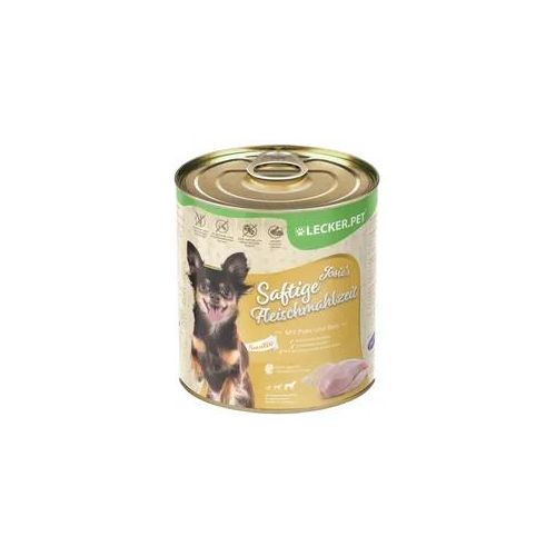 6 x 400 g Lecker.Pet® Josie's Saftige Fleischmahlzeit Sensitiv mit Pute & Reis Hundefutter Nassfutter