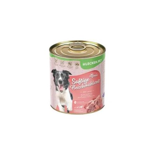 24 x 400 g Lecker.Pet® Luna's Saftige Fleischmahlzeit mit Lamm Hundefutter Nassfutter