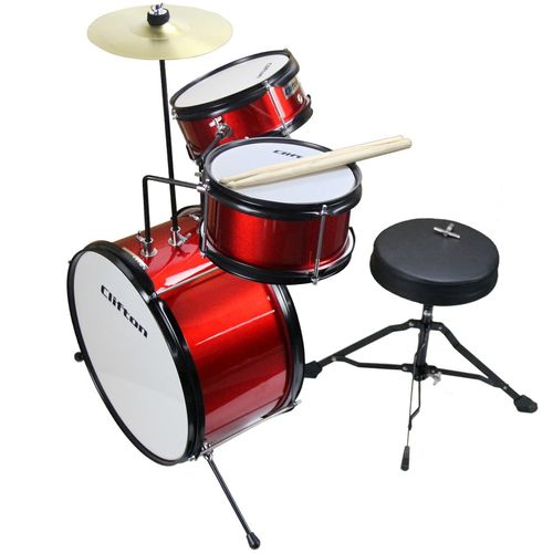 Kinderschlagzeug CLIFTON "Junior Drum, rot" Schlaginstrumente schwarz