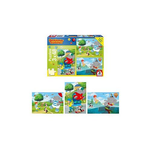 Schmidt Benjamin Blümchen Sport und Spiel mit Törööö! Puzzle, 3 x 48 Teile