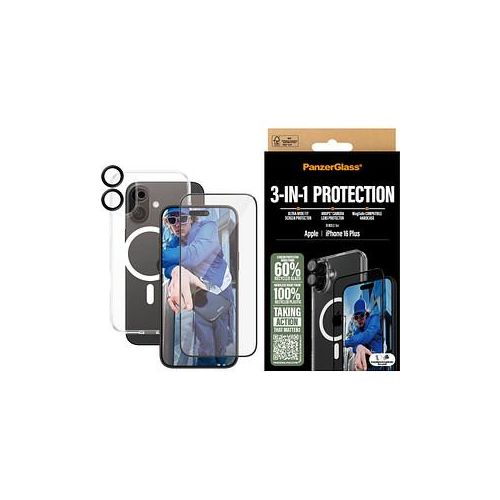 PanzerGlass™ 3-in-1 Schutz-Set für Apple iPhone 16 Plus