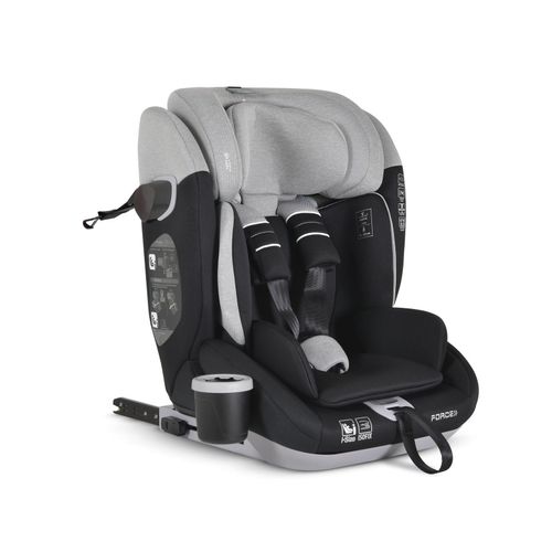 Cangaroo Kindersitz Force i-Size (76-150cm) Isofix, Getränkehalter, Top Tether grau