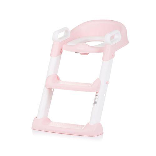 Chipolino Toilettensitz Skippy Toilettensitz mit Stufen Griffe faltbar Fußstütze rosa
