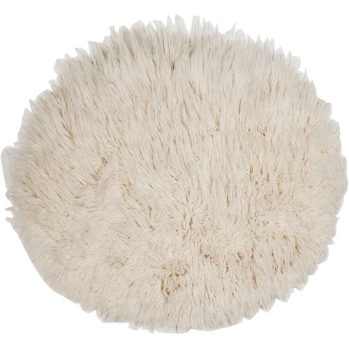 Wollteppich THEKO "Flokati XXL" Teppiche Gr. Ø 200cm, 100mm, beige (natur) original griechischer Flokati, Hochflor, Uni-Farben, reine Wolle