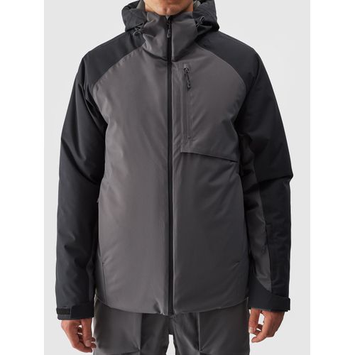 Skijacke 4F, Herren, Gr. XXXL, grau (grau, schwarz), Softshell, Obermaterial: 100% Polyester. Futter: 100% Polyester. Wattierung: 100% Polyester, unifarben mit Farbeinsatz, sportlich, hoch geschlossener Ausschnitt, Langarm Raglanärmel eingefasste Kante mit Klettverschluss, Jacken