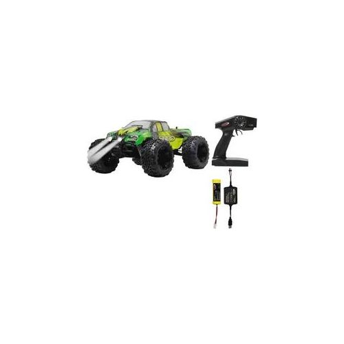 RC-Monstertruck JAMARA "Shiro Monstertruck 4WD" Fernlenkfahrzeuge bunt (grün/gelb/schwarz) Kinder 1:10, 2,4 GHz, mit LED