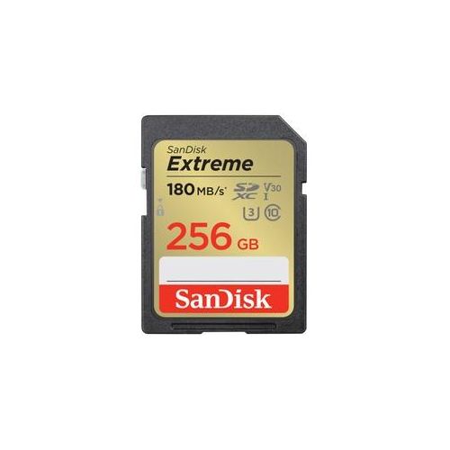 SanDisk 256GB SDXC Extreme 180MB/s V30 UHS-I U3, Class 10