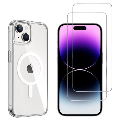 Hülle iPhone 15 und 2 schutzfolien - TPU - Transparent