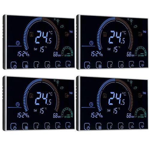 4X Smart Energiesparender Thermostat 3A Warmwasserbereitung Fußbodenheizung mit Touchscreen-LCD-Display Woechentlich programmierbarer Wandthermostat Raumtemperaturregler