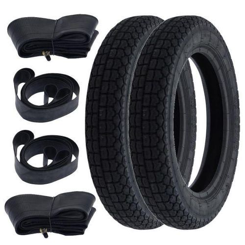 2x Heidenau K38 Klassik Rollerreifen + Schlauch + Felgenband 3.00-12 47J TT - Blockprofil