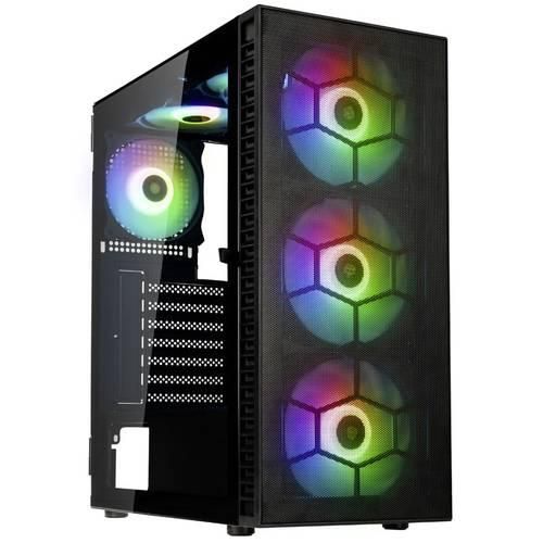 Kolink Observatory HF Mesh Midi-Tower PC-Gehäuse Schwarz 2 vorinstallierte Lüfter, 4 Vorinstallierte LED Lüfter