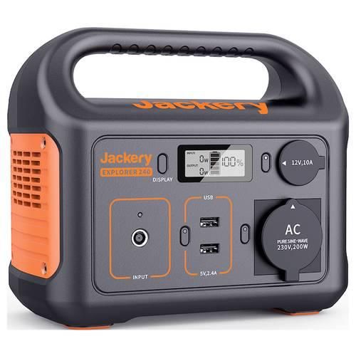 Jackery Explorer 240 v2 Powerstation LiFePO 4 Schwarz, Orange mit Laderegler