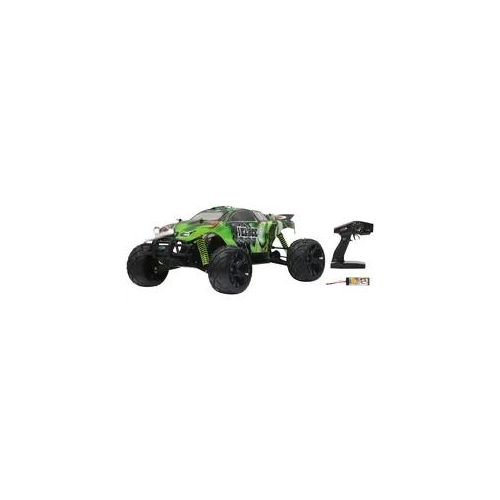 RC-Monstertruck JAMARA "Veloce Monstertruck 4WD" Fernlenkfahrzeuge grün (grün/schwarz) Kinder 1:10, 2,4 GHz, mit LED