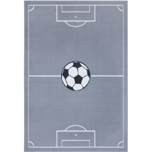 Teppich HANSE HOME "Estadio" Teppiche Gr. B: 200cm, 8mm, L: 290cm, grau (grau, schwarz) Kinder Kinderteppich, Spielteppich, Spielunterlage, Fußball, Kinderzimmer