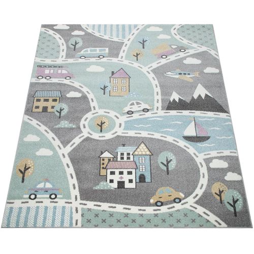 Kinderteppich PACO HOME "Capri 318" Teppiche Gr. B: 230cm, 9mm, L: 320cm, grün Kinder Straßen-Spiel-Teppich, Kinderzimmer