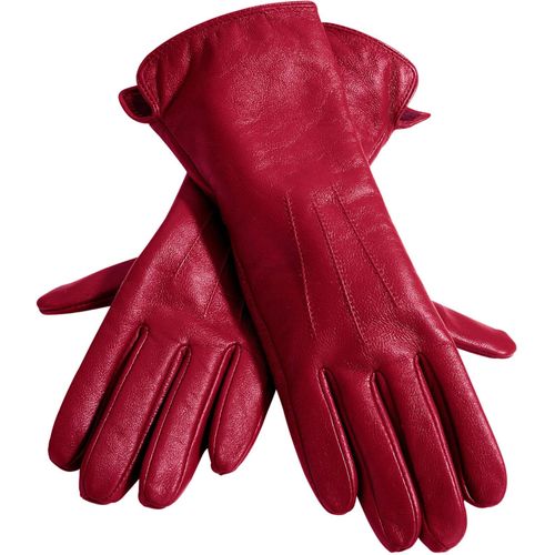 Lederhandschuhe HEINE Gr. 7,5, rot Damen Handschuhe Handschuh