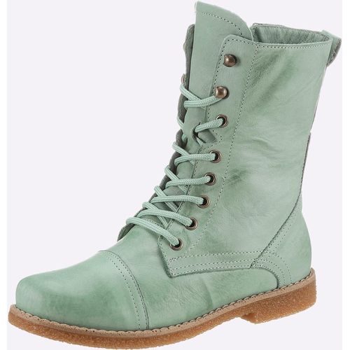 Schnürstiefelette ANDREA CONTI, Damen, Gr. 41, grün (mint), Leder, Leder, modisch, Schuhe