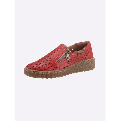 Slipper CASUAL LOOKS, Damen, Gr. 38, rot, Glattleder, sportlich, Schuhe