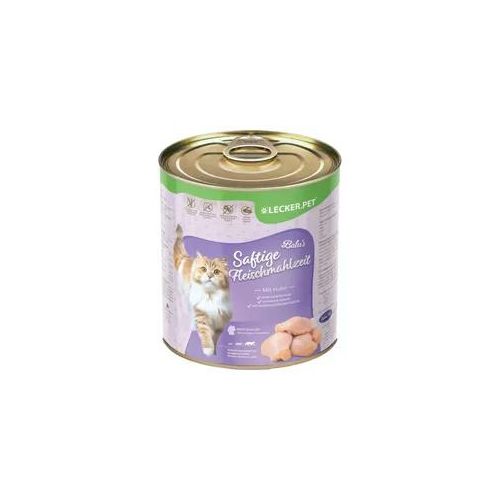 12 x 400 g Lecker.Pet® Balu's Saftige Fleischmahlzeit mit Huhn Katzenfutter Nassfutter