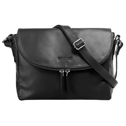 Umhängetasche WOUWOU Gr. B/H/T: 25cm x 20cm x 9cm onesize, schwarz Damen Taschen echt Leder