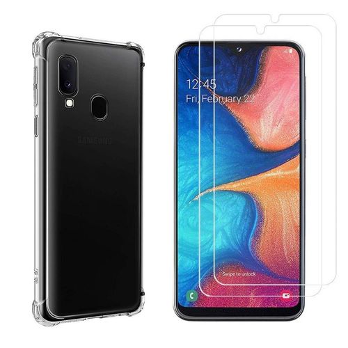 Hülle Galaxy A20E und 2 schutzfolien - TPU - Transparent