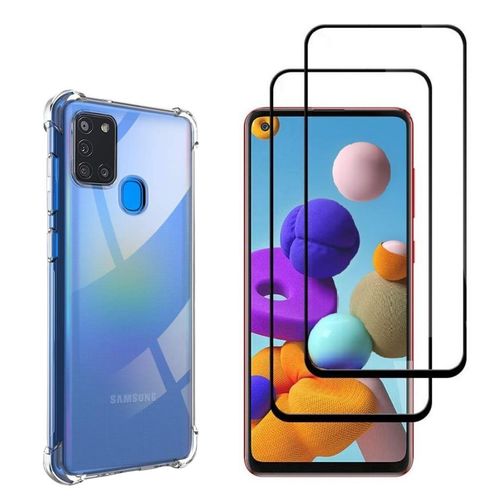 Hülle Galaxy A21S und 2 schutzfolien - TPU - Transparent