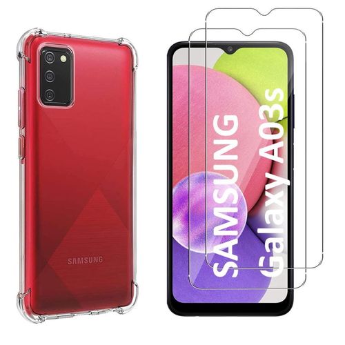 Hülle Galaxy A03S und 2 schutzfolien - TPU - Transparent