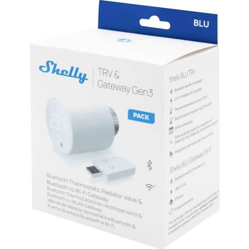 Shelly Blu TRV & Blu Gateway Gen3 Gateway, Heizkörperthermostat Bluetooth Low Energy, Wi-Fi