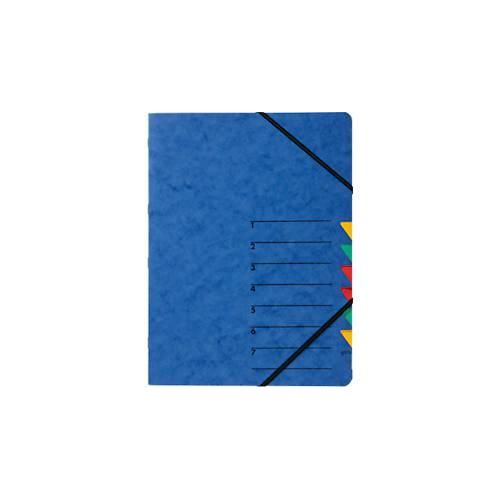 PAGNA Dokumentenmappe Easy, DIN A4, Gummizugverschluss, 7-teilig, blau