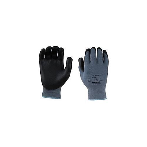 Elastan-/Polyester-Strickhandschuh Polartex, mit Nitril Mikroschaum-Beschichtung, 12 Paar, Größe L