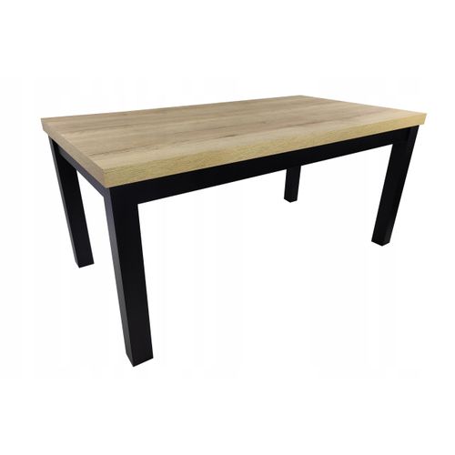 Großer Eichentisch HALIFAX BLACK Ungeklappt 90x170/250