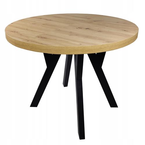 Runder Tisch, aufgeklappt Schwarz + ARTISAN Ø100