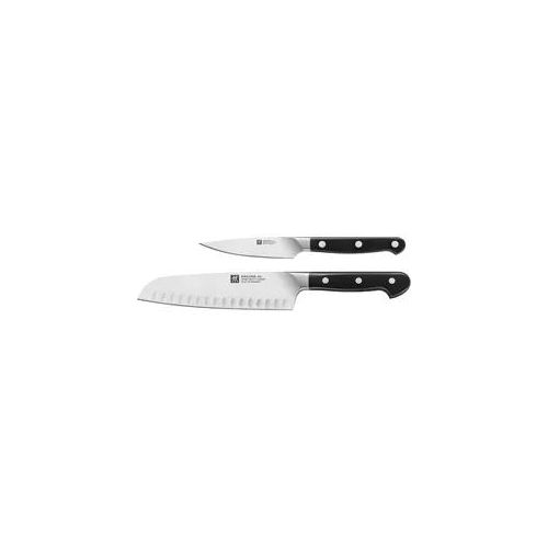 Messer-Set ZWILLING "Pro" Kochmesser-Sets schwarz 1 Spick & Garniermesser (10 cm), Santokumesser (18 cm).