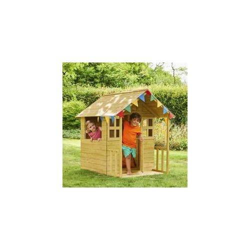 Spielhaus 50NRTH "»Holz Spielhaus, Villa«" Spielhäuser beige (natur) Kinder Natur, 137x121x140 cm