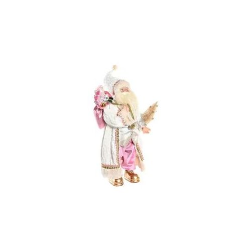 Deko-Figur DKD Home Decor Weihnachtsmann Weihnachten Grau Rosa PVC Holz 32 x 20 x 60 cm