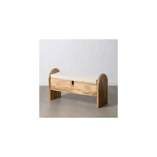 Truhe 100 x 35 x 56 cm synthetische Stoffe Holz