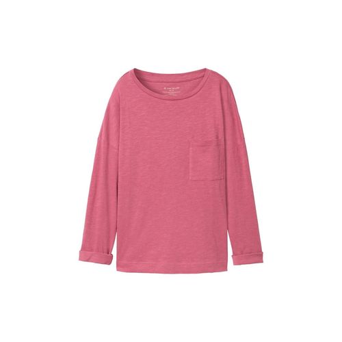 TOM TAILOR Damen 7/8-Arm-Shirt mit Brusttasche, rosa, Uni, Gr. L